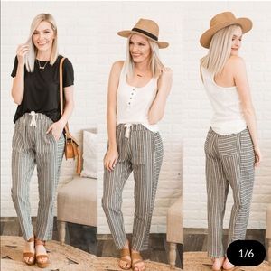 Striped drawstring pants NWT